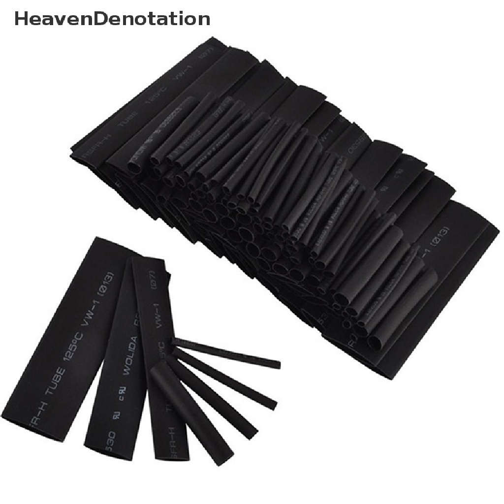 [HeavenDenotation] 127pcs Heat Shrink Tubing 2: 1 Aneka Polyolefin Tube Pembungkus Sleeving Kabel Mobil HDV