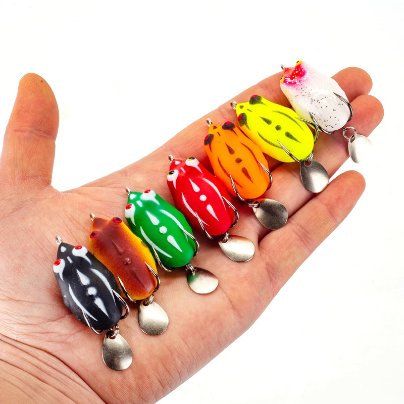 9warna Umpan Katak Lembut Mini Buatan 3.5cm/4.2g Umpan Pancing Topwater 2kait Lompat Katak Umpan Lembut Snakehead Swimbait Untuk Air Tawar Air Asin