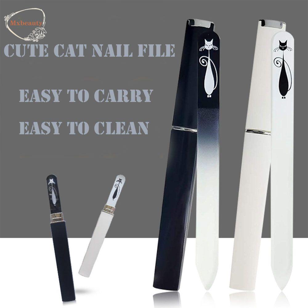 Mxbeauty Alat Kikir Kuku Bahan Kaca Warna Putih Untuk Salon Kecantikan