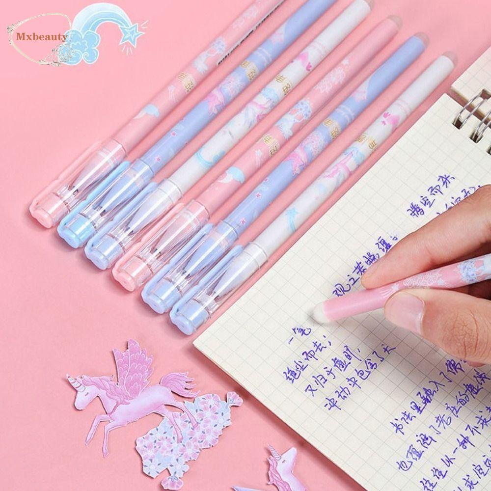 Mxbeauty Pena Netral Dapat Dihapus 12 Pcs Tahan Lama PIKACHU Siswa Stationary Demon Slayer Mengambil Catatan Hitam Biru Tinta Penandatanganan Pulpen