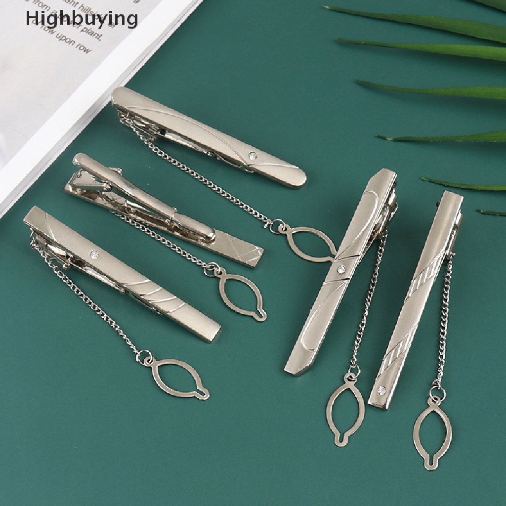 Hbid 1Pc Baru Pria Silver Dasi Dasi Klip Stainless Steel Polos Clasp Bars Pin Clips Glory