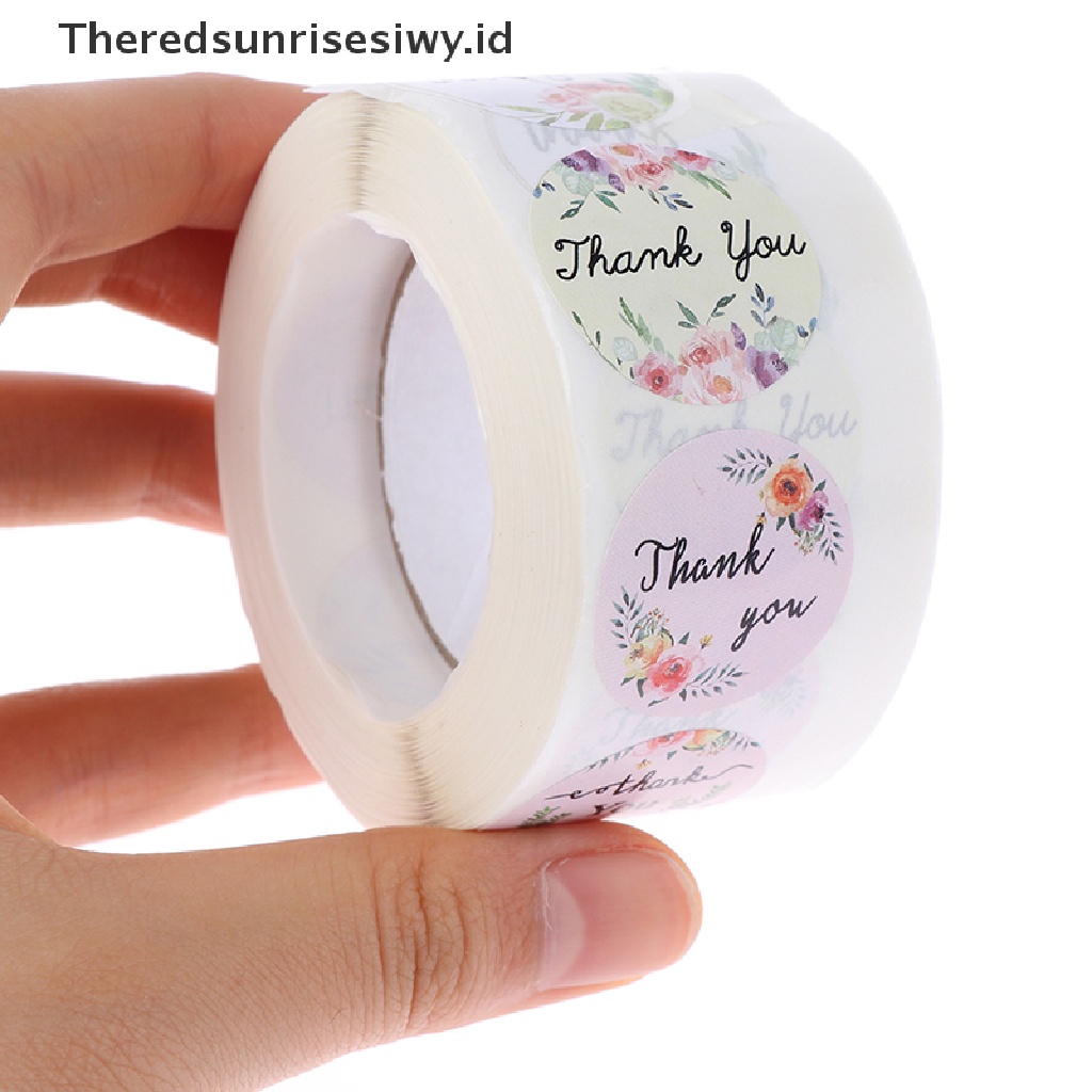 # Kado Mom &amp; PAPA DIY # 500pcs/roll round floral thank you ers Untuk Label Segel Paket~