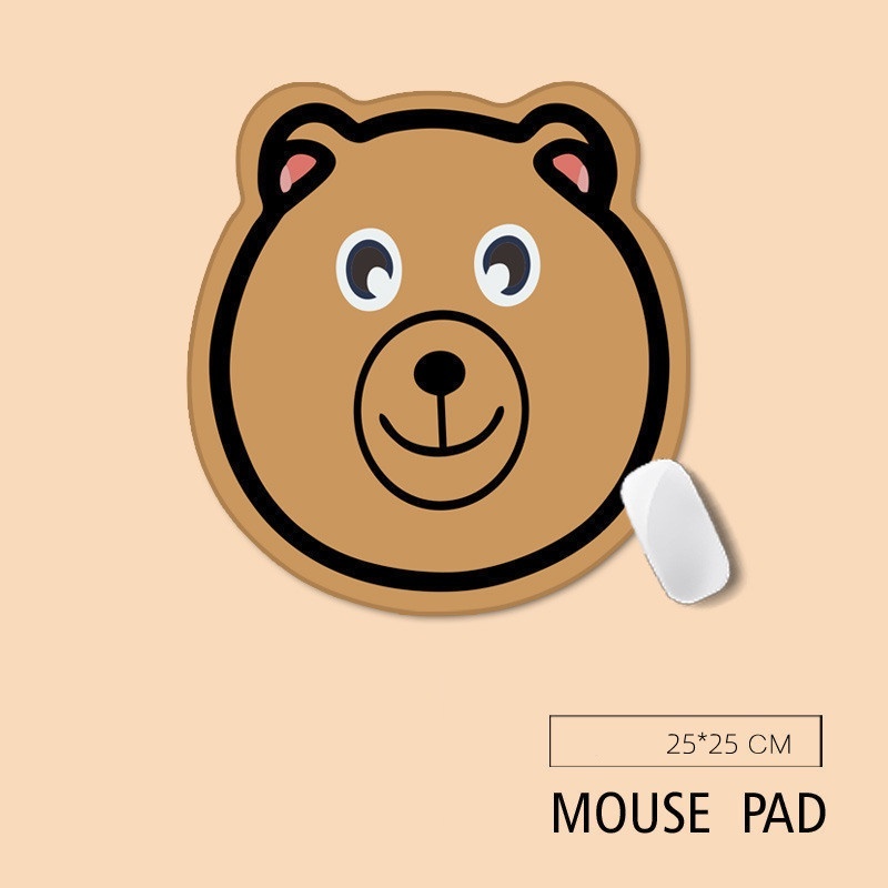 Brown Bear Family Mouse Pad Scarf Bear Mouse Pad Dasi Kupu Beruang Mouse Pad Kartun Hewan Mouse Pad Oversized Mouse Pad