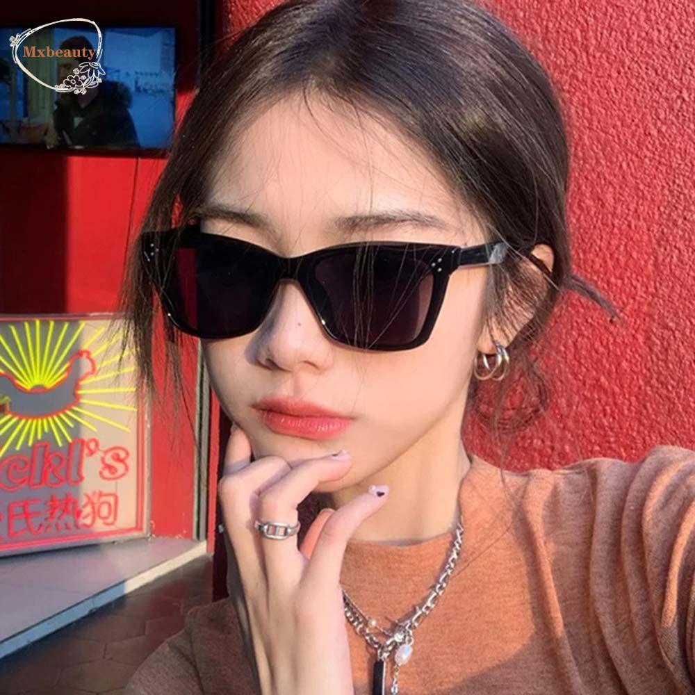 Mxbeauty Kacamata Wanita Pria Vintage Trendy Hitam Teh Lensa Warna Sun Eyewear Round Sunglasses