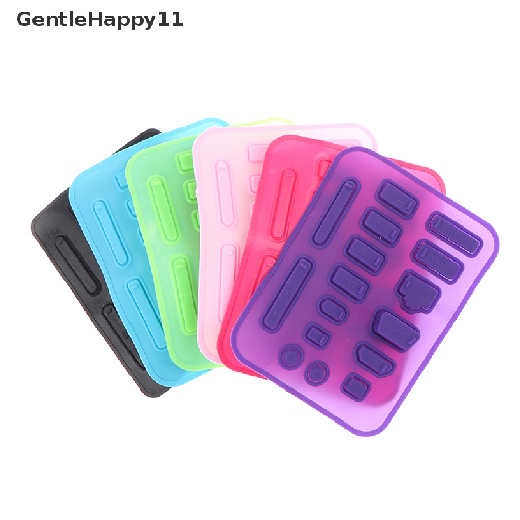 Gentlehappy 16pcs/set Penutup Colokan Debu Silikon Warna plug laptop port USB Tahan Debu HDMI id