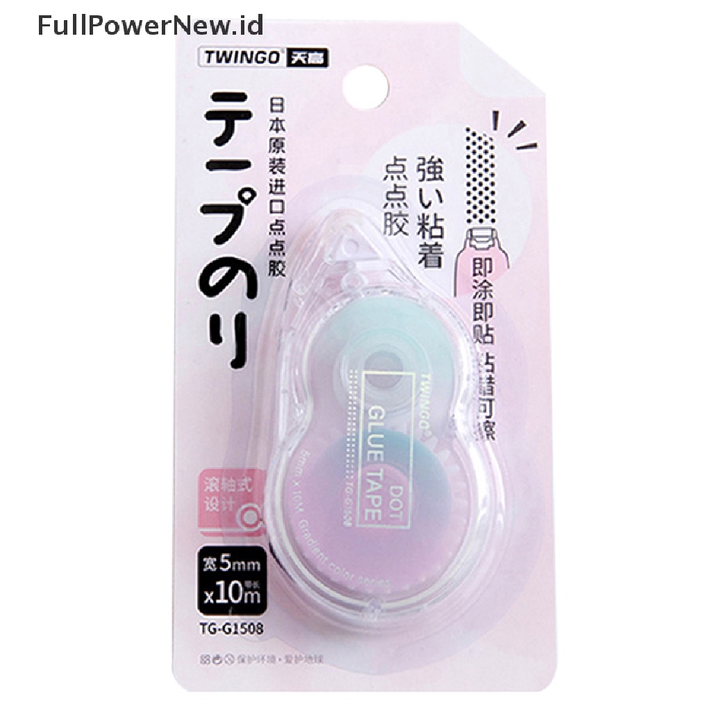 Power 32.8ft Perekat Dua Sisi Dot Glue Tape Dispenser Koreksi Roller Stationer ID