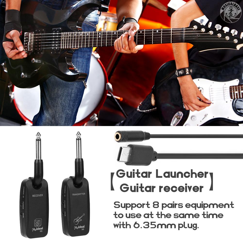 [Penawaran Spesial] Wireless Guitar System Electric Guitars Transmitter and Receiver Set Built-in Baterai Isi Ulang Gitar Wireless System