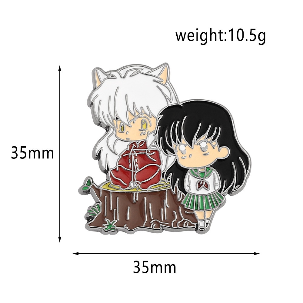 Fashion Kartun Anime Jepang Lucu Inuyasha Dan Higurashi Kagome Logam Bros Ornamen Hadiah Untuk Teman Kostum Aksesoris