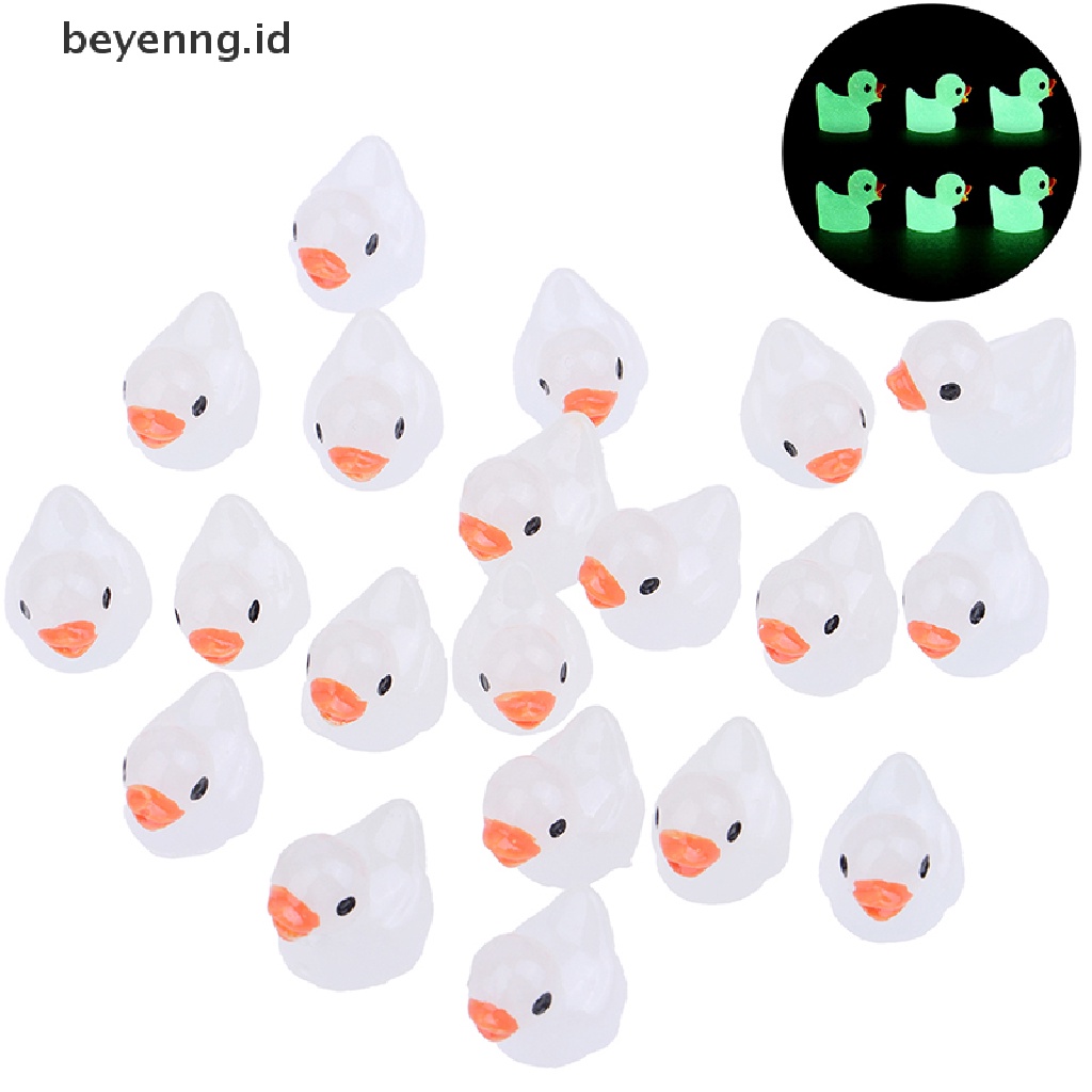 Beyen 20Pcs Bebek Resin Bercahaya Mini Glow In The Dark Miniatur Ornamen Bebek Kecil ID