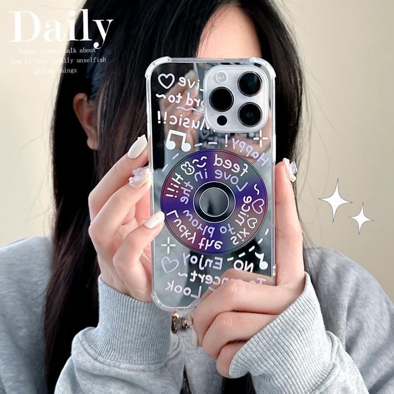 [Anti Jatuh Cermin] Pretty Makeup Silikon Soft Case IPhone 6S 7 8 Plus X XR XS Max IPhone 11 12 13 14 Pro Max 14 Plus 7 +8+12 13 mini Wanita Gadis Fashion CD Rekam