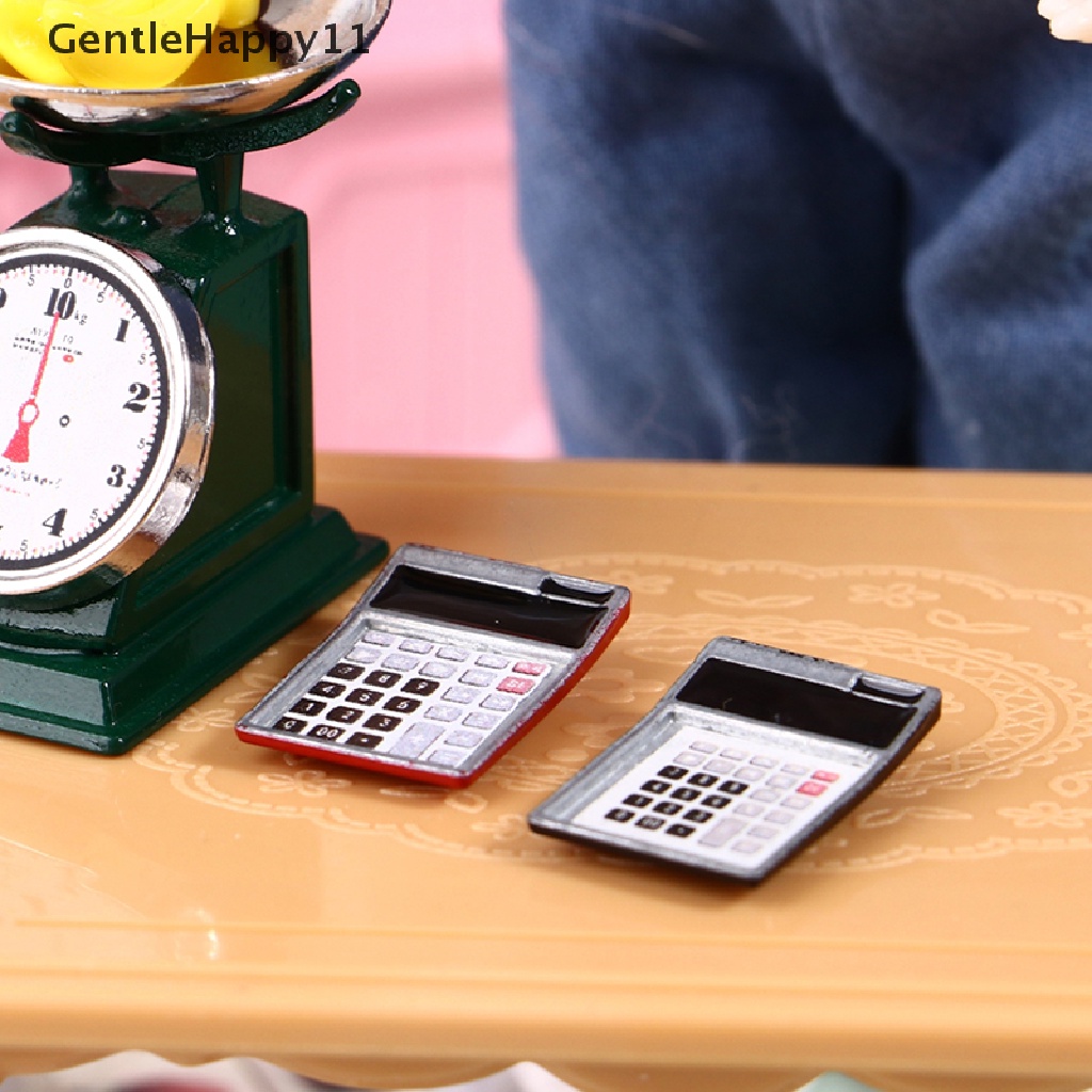 Gentlehappy1:12 Rumah Boneka Miniatur Kalkulator Elektronik Model Perlengkapan Sekolah Decor Mainan id