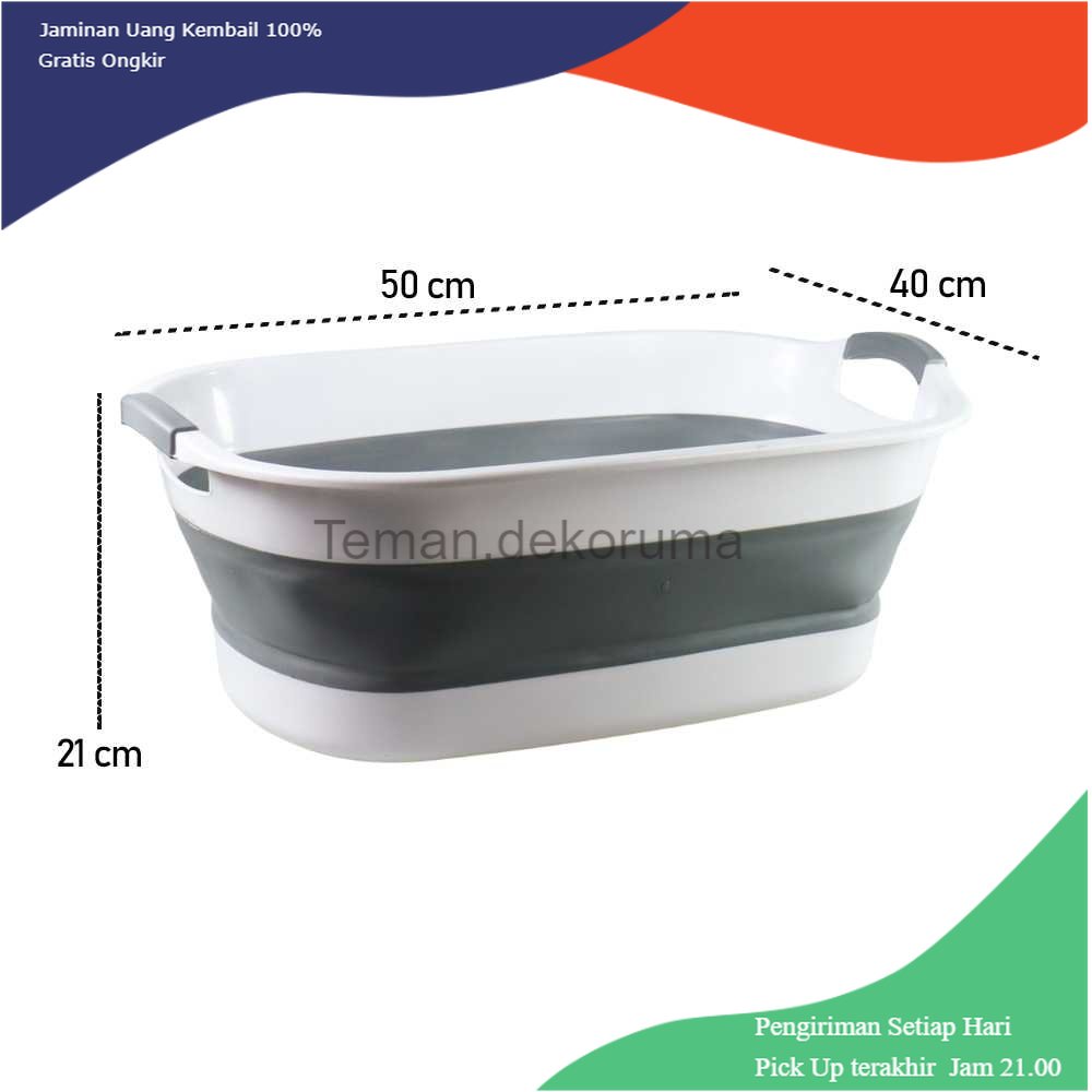 TD - RTG FOTUBS Baskom Ember Lipat Laundry Basin Water Bucket Foldable - FO6