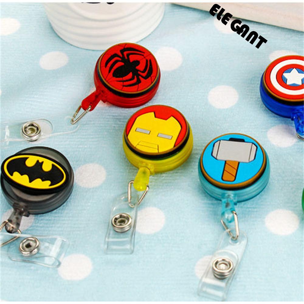 [Elegan] Kartun Badge Holder Kartu Kerja Kartu Nama Badge Holder Klip ID Card Perawat Dokter Nama Card Holder Spider-Man