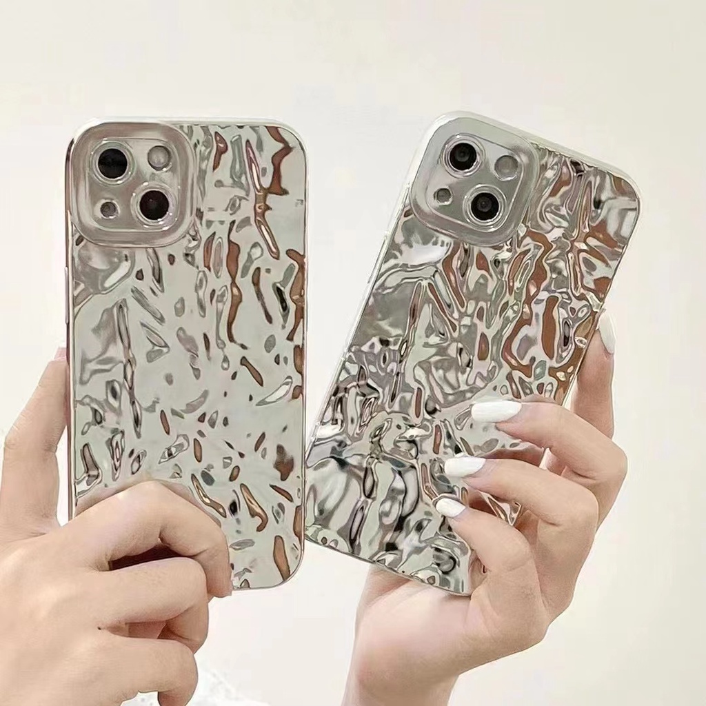 IPHONE Casing Ponsel Motif Kertas Kaleng Aluminium Untuk Iphone14 13 12 11 Pro Max7 8 Plus SE 2020 X XS Max XR Mewah Lembut Shockproof Back Cover