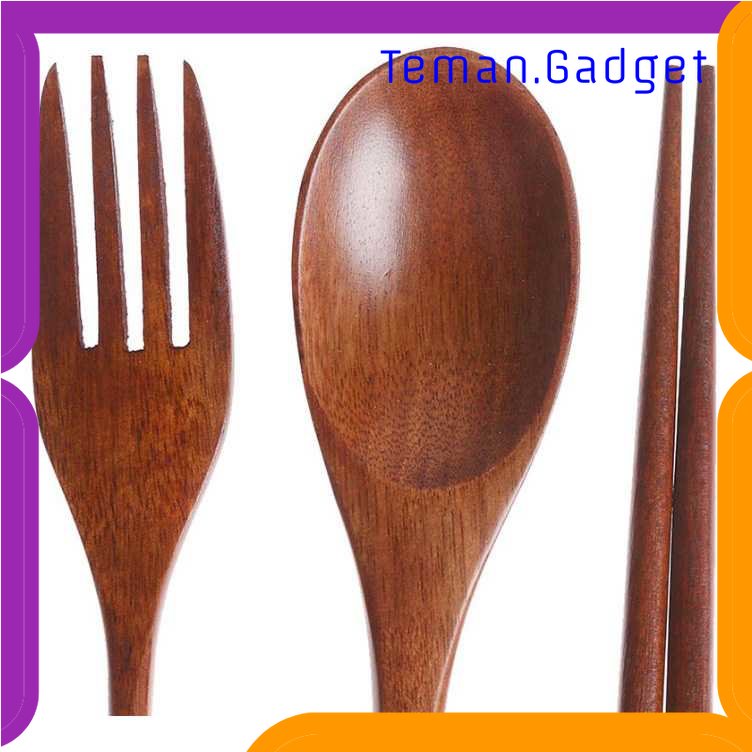 TG - DPR BAISPO Set Sendok Garpu Sumpit Japanese Style Bamboo - EA025