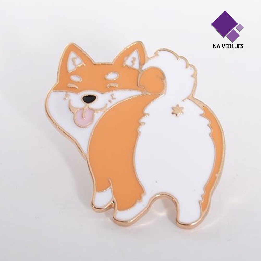 < Naiveblues > 1Pc Unisex Hewan Lucu Panda Anjing Babi Kerah Bros Pin Lencana Pin