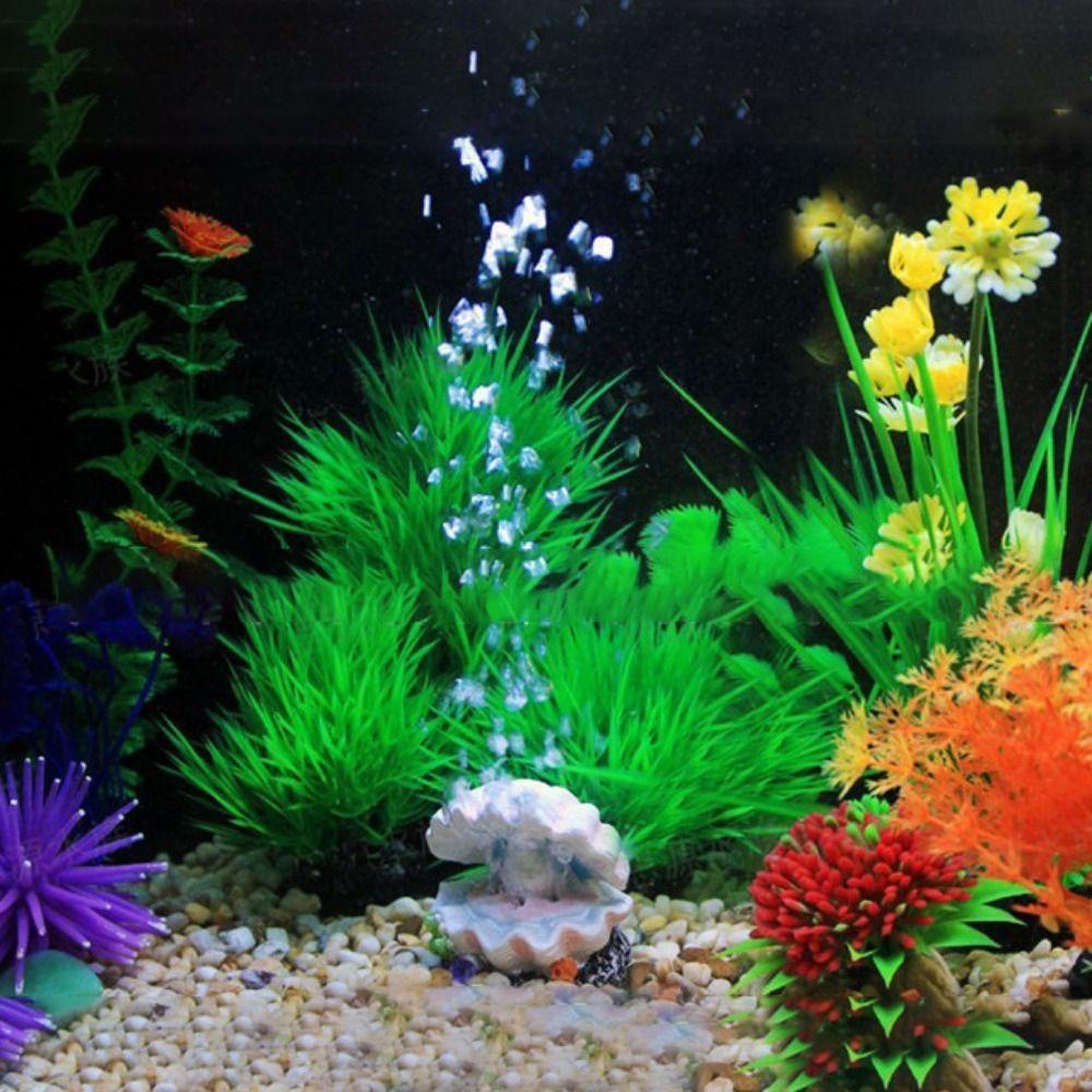 [Elegan] Ornamen Tangki Ikan Cantik Palsu Untuk Aquarium Resin Mutiara Laut Shell Volcano Coral Oxygen Pump