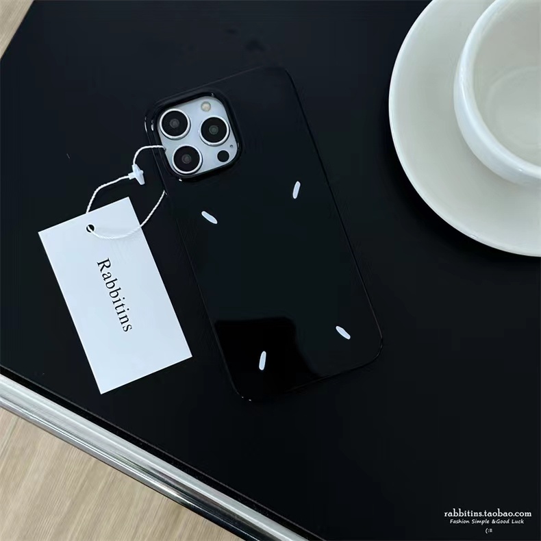 Cocok Untuk Iphone14 Pro Max Casing Ponsel iPhone Hitam Glossy TPU Soft Phone Case Kamera Perlindungan Tahan Guncangan Gaya Sederhana Kompatibel Dengan iPhone 13 13pro 13prm iPhone 11 7Plus 8Plus Xr XS 12 Pro Max Casing Ponsel