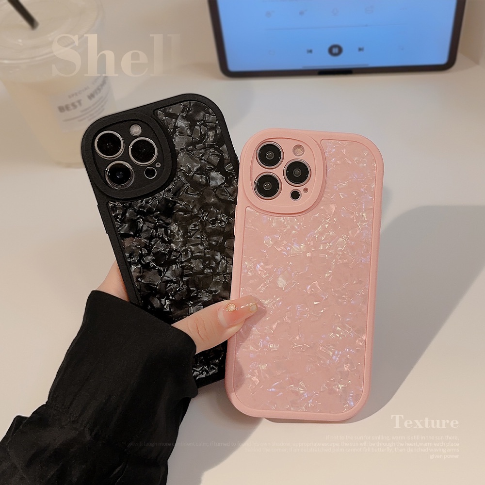 Ins Simple Blackpink Dream Shell Pattern Silicone Case Untuk Iphone SE 2020 7 /8 Plus 14x XR XM 11 12 MINI 13 PRO MAX Casing Cover Pelindung AT0187 Blackpink