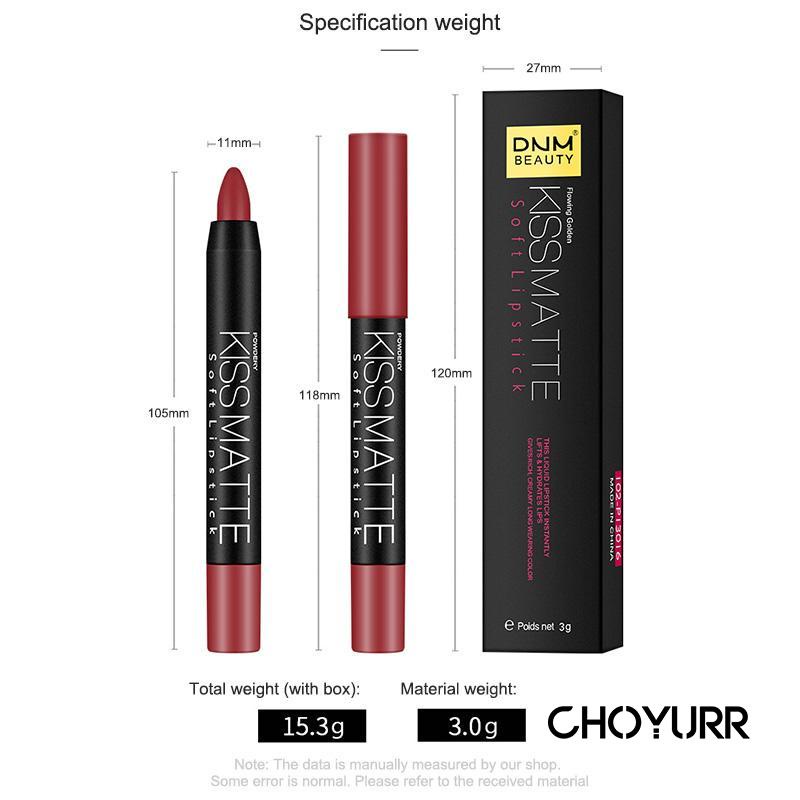 【COD】DNM  Lipstik Matte Kiss Matte Soft Lipstick Clay Lipstick Pencil Tahan Lama-CH