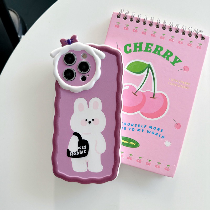 【Lamb Style】Backpack Bunny Soft TPU Case HP iP iPhone 11 12 13 14 Pro Max 7 8 + Plus SE 2020 X XS XR Max Girl Woman FTD Casing Apple