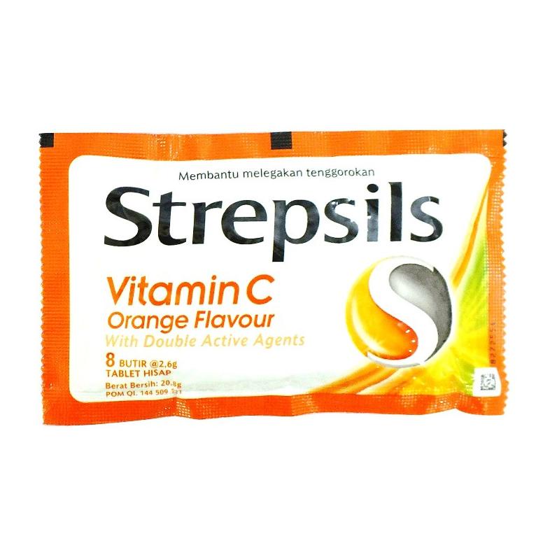 

PERMEN STREPSIL FLAVOUR ORANGE SACHET 8 TABLET