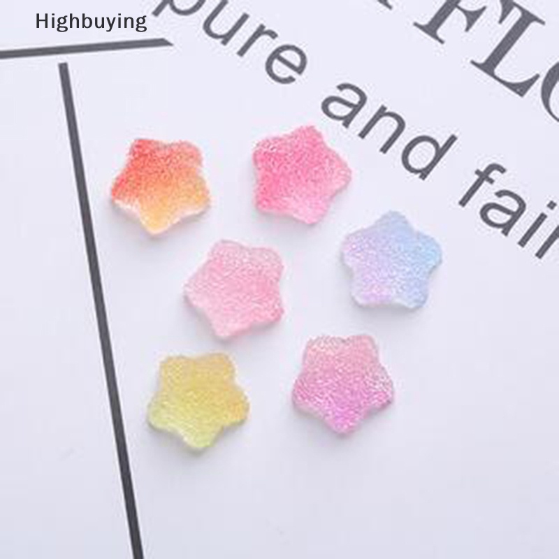 Hbid 5PCS Acak Mini Simulasi Permen Lembut Bintang Berujung Lima DIY Aksesoris Anting Bahan Fudge Palsu Jepit Rambut Dekorasi Glory