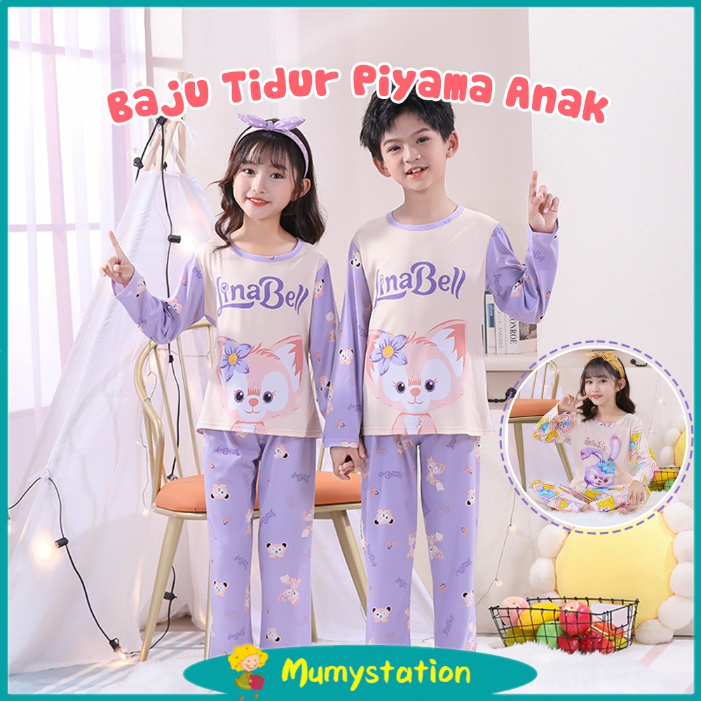 Mumystation Piyama Setelan Baju Tidur Anak Perempuan Laki Laki Import Lengan Panjang Celana Panjang