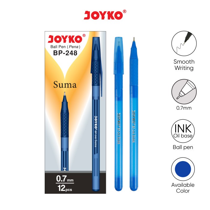 

Ball Pen / Pulpen / Pena Joyko BP-248 / Suma / 0.7 mm / 1 BOX 12 PCS - Blue -RTUOLSP