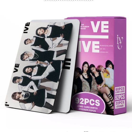 92pcs/box IVE I'VE Stiker Photocards Kartu Lomo2023Album Baru Kpop Postcards Pasta