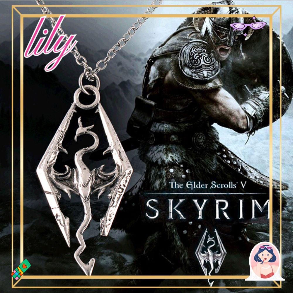 Kalung LILY HOT Charm Jewelry Scrolls Skyrim