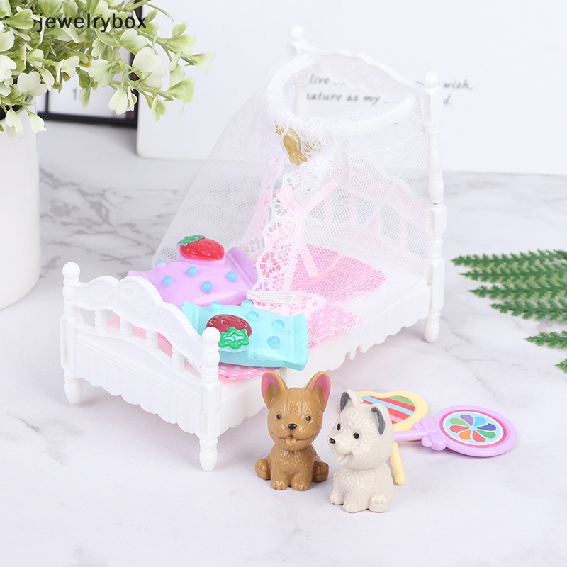 [jewelrybox] 1:12simulasi Miniatur Furniture Mainan Boneka Rumah Boneka Kulkas Meja Butik Makanan