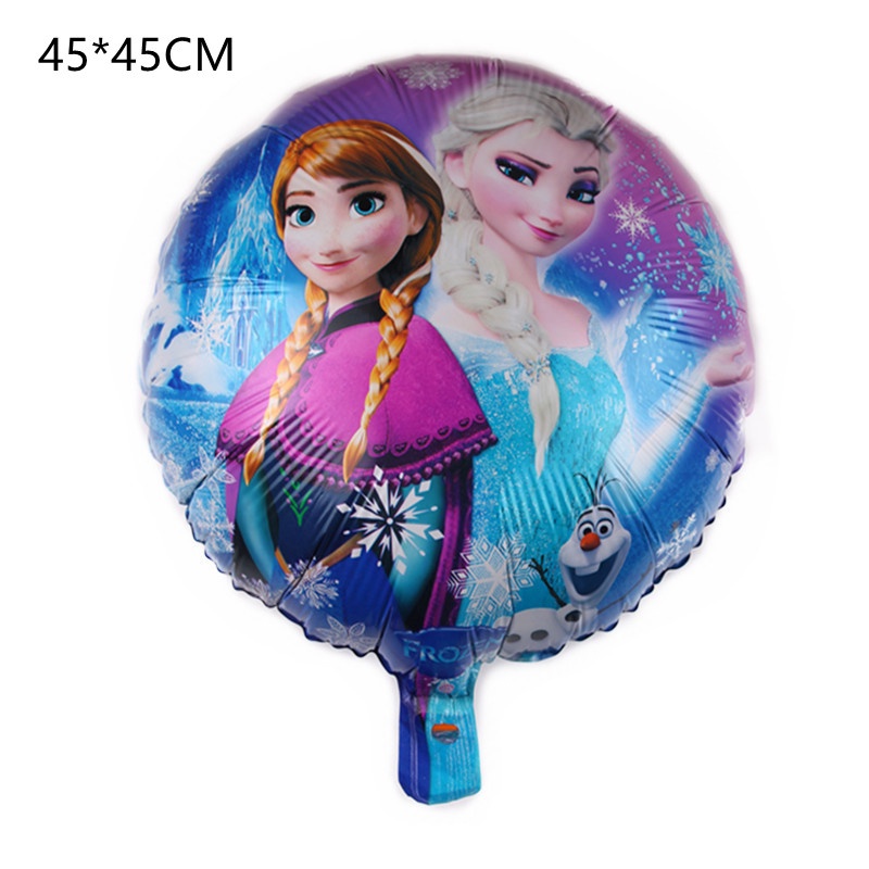 5 Pcs/Set Disney Anime Frozen Figure Balon Mainan Snowman Princess Anna Elsa Olaf Aluminium Film Balon Dekorasi Pesta Ulang Tahun