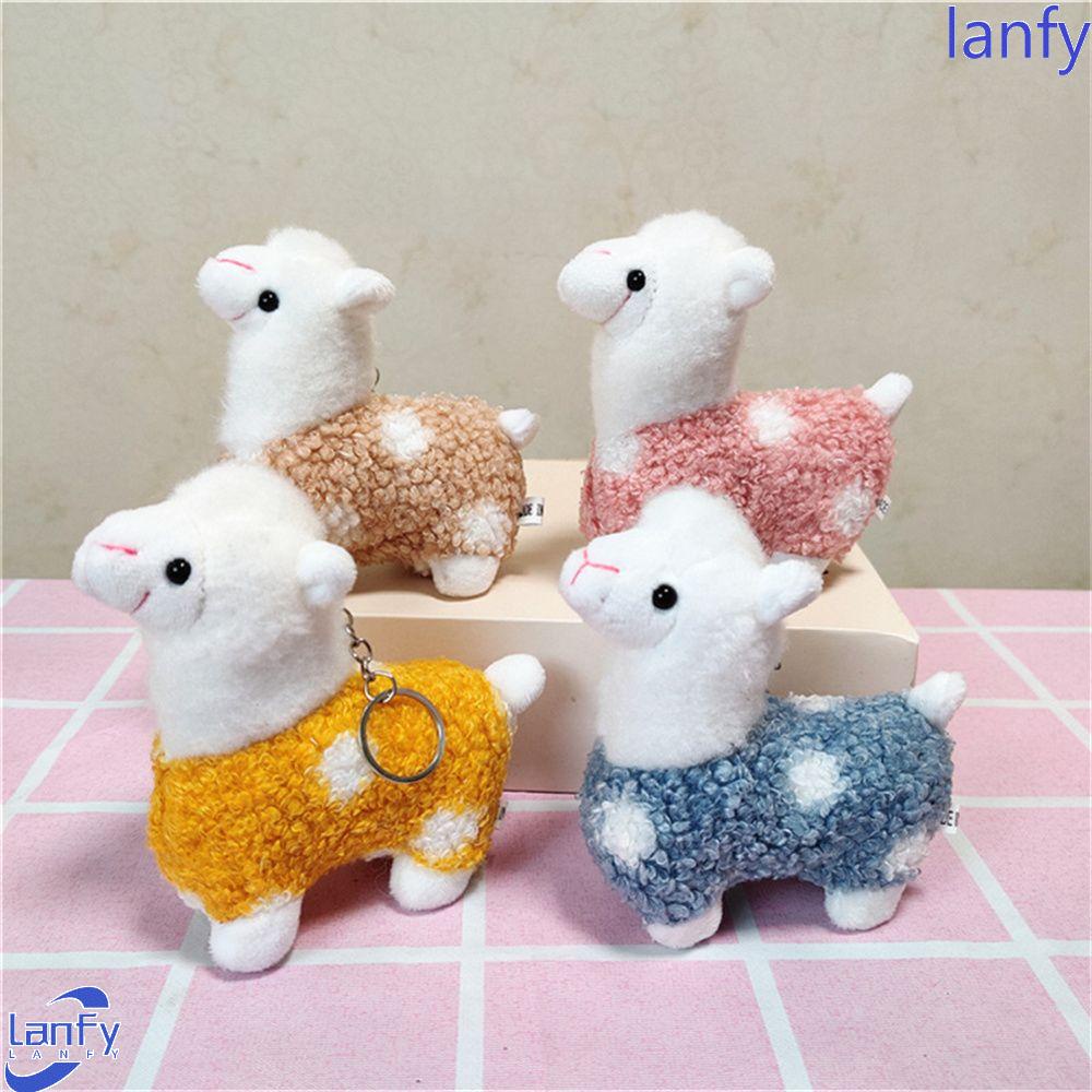 LANFY Special Plush Animals Keyrings Brinquedos Stuffed Toy Alpaca Plush Keychains Birthday Gift Toy Stuffed Figure Cute Gift For Children Bag Pendants Door Car Key Key Chain Doll/Multicolor