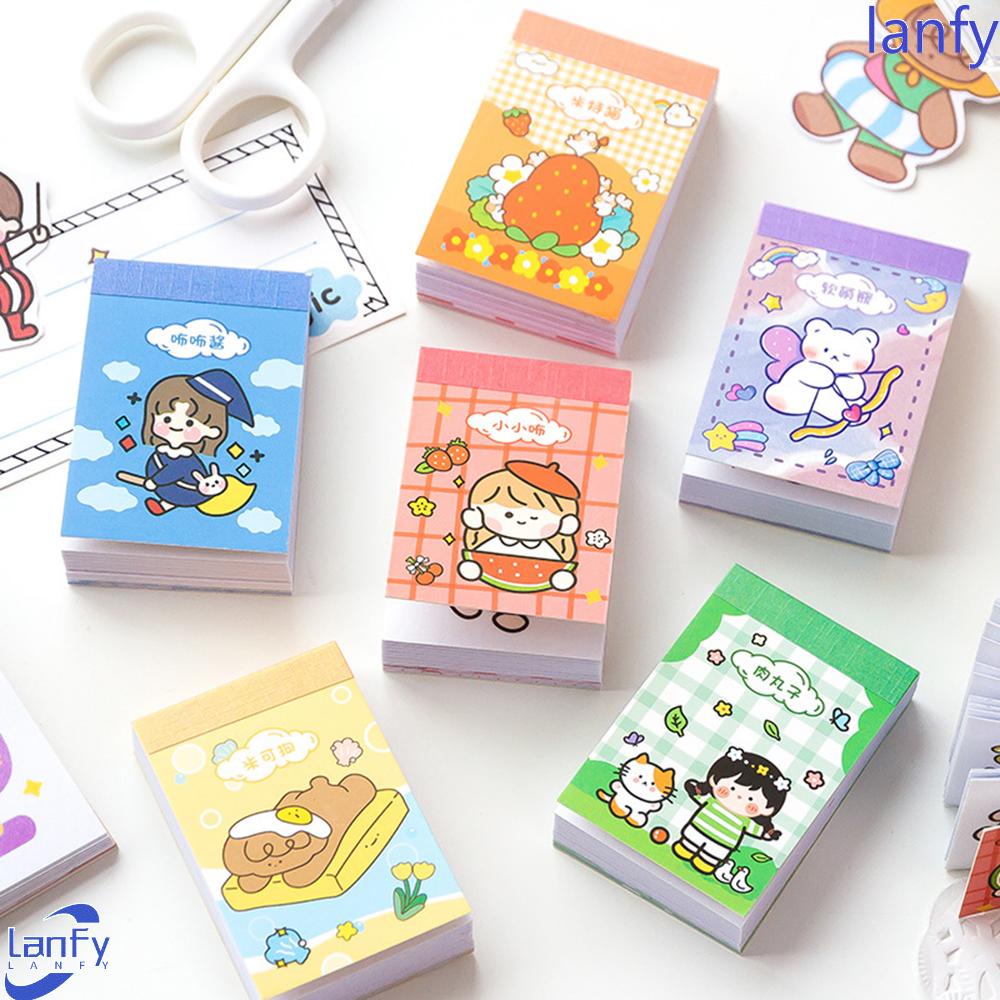 Lanfy 50pcs / set Stiker Motif Beruang / Kelinci / Anak Perempuan Untuk Dekorasi Buku Diary / Sekolah / Kantor