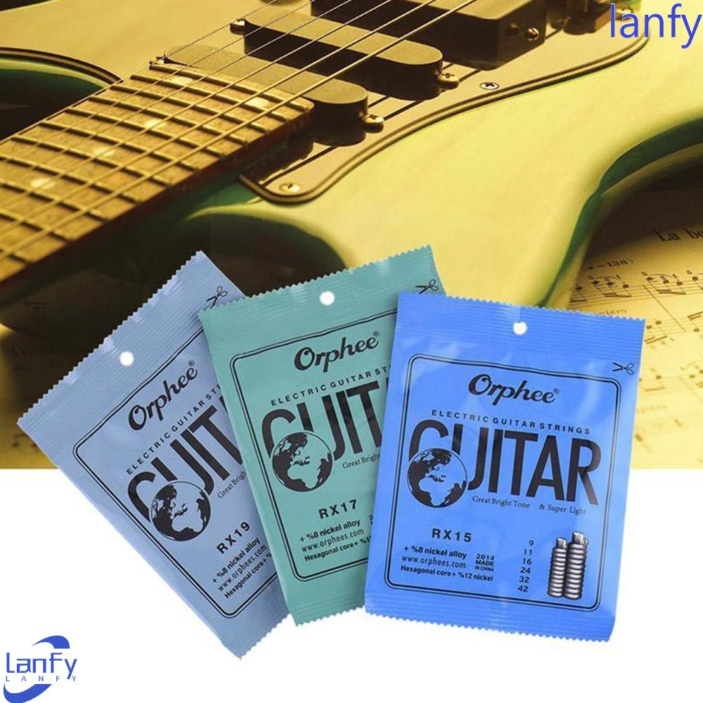 Lanfy Set Senar Gitar Listrik Berlapis Nikel 6Pcs/Set Aksesoris Alat Musik Metal Electric Guitar Super Light 6 String