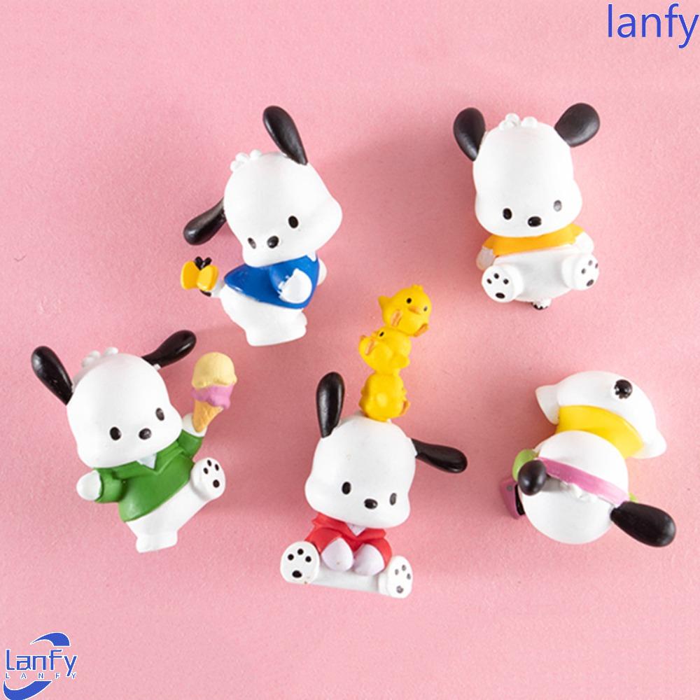 Lanfy Pochacco Action Figure Jepang Anak Hadiah Dekorasi Mobil Anime Figure Mainan Anime Peripheral Collection Hadiah Dekorasi Kue Gambar Kartun Anjing Anime