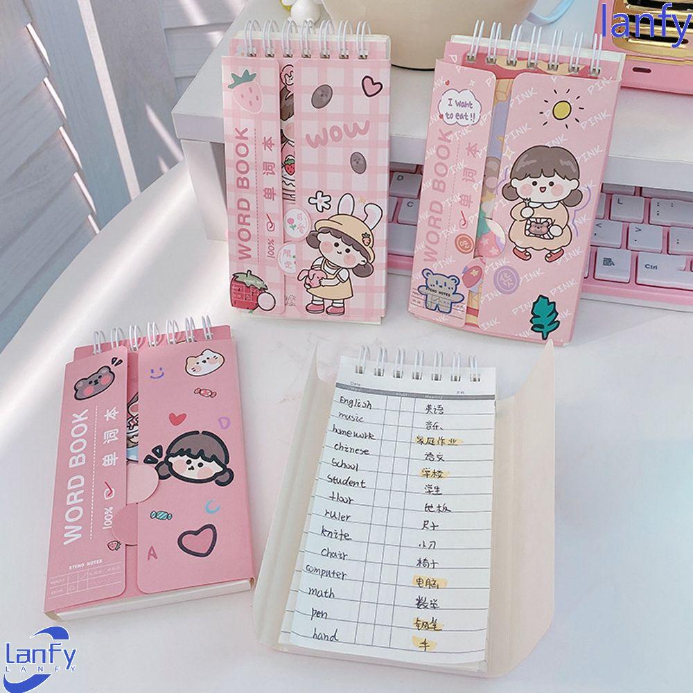 Lanfy Buku Kata Portable Kawaii Memo Pad Mini Tulisan Pads Binder Book Buku Kosa Kata