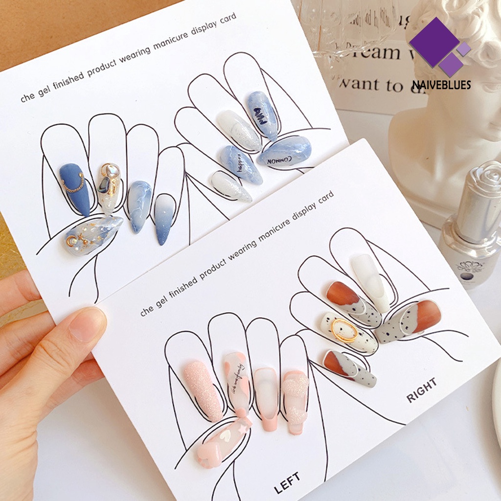 [naiveblues] 5pcs Kartu Pajangan Nail Art Pola Indah Halus Dapat Digunakan Kembali Aplikasi Lebar Dekoratif2