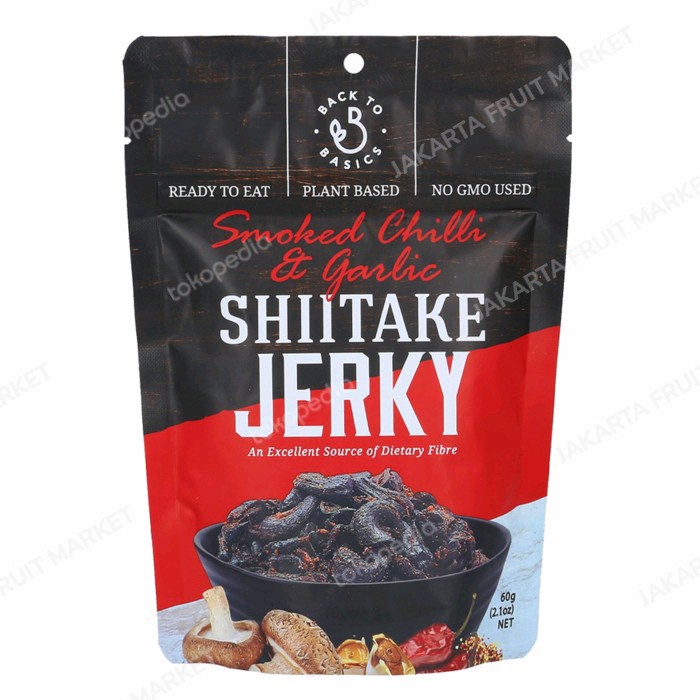 

(CEMILAN INSTAN) DJ&A SMOKED CHILLI & GARLIC SHIITAKE JERKY 60GR