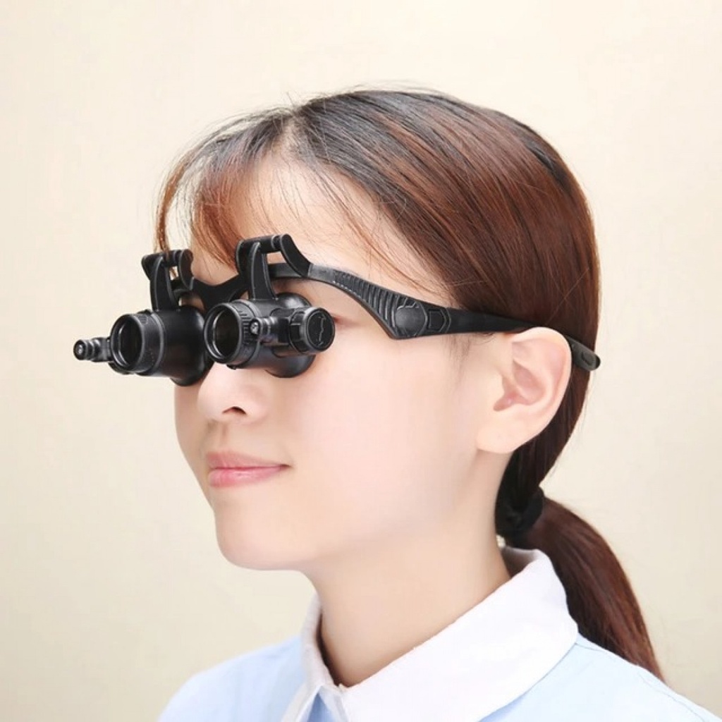 ZEAST Kacamata Pembesar 25x Magnifier dengan 2 LED