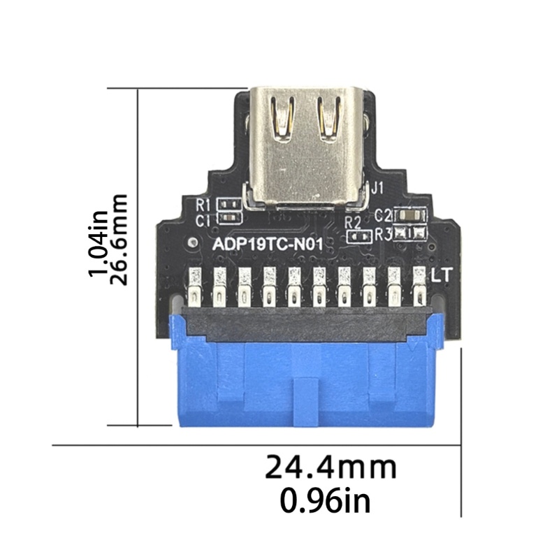 Doublebuy Kop Internal 19PIN IDC to Female TYPE-C Port 19PIN Adaptor Kinerja Stabil