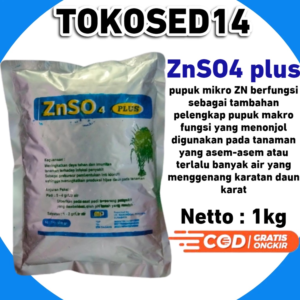 ZnSO4 1 kg zinc sulfat 22% pupuk mikro ZN