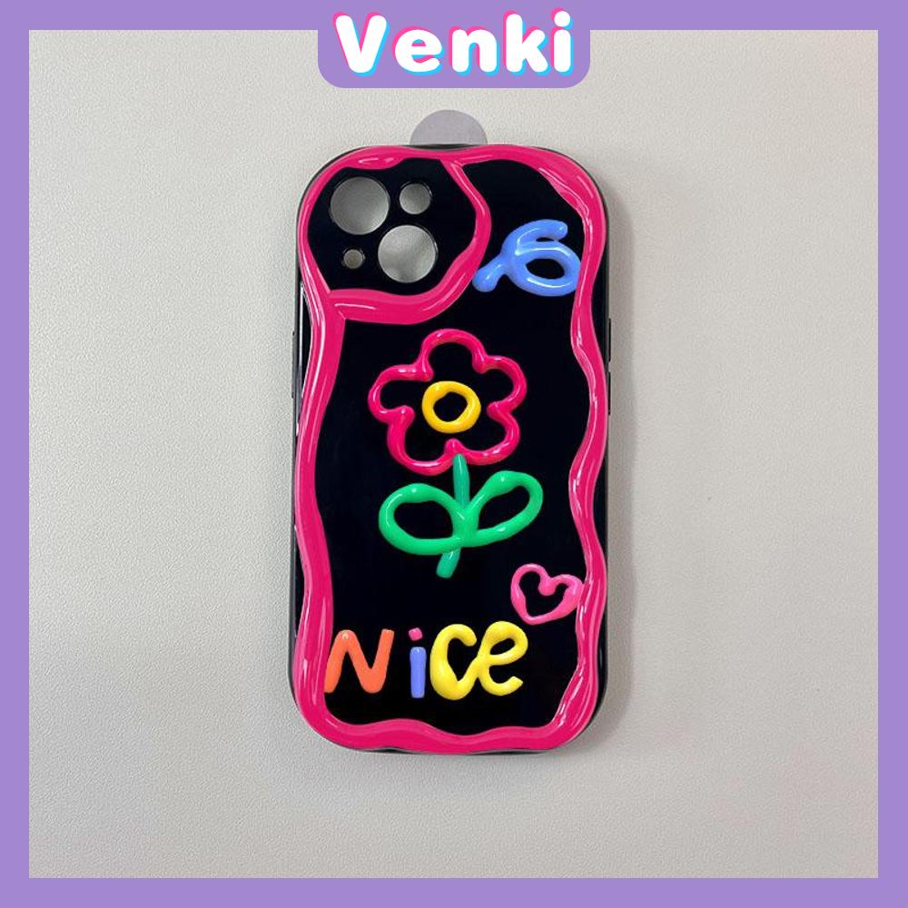 VENKI - For iPhone 11 iPhone Case Black Glossy TPU Soft Case Shockproof Protection Camera Abstract Cartoon Compatible with iPhone 14 13 Pro max 12 Pro Max xr xs max 7Plus 8Plus