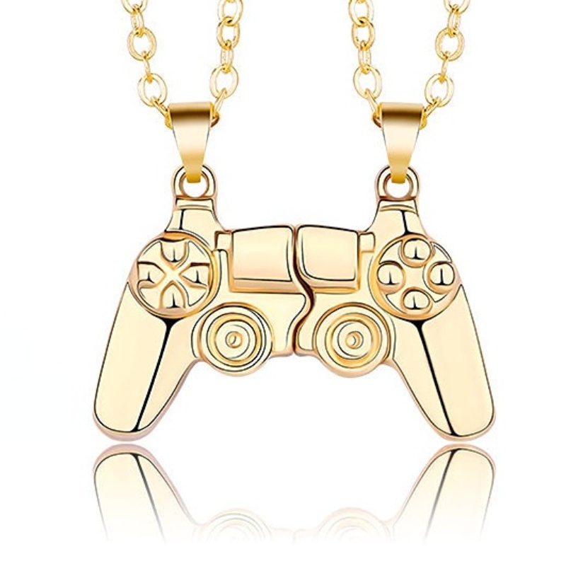 1pasang/set Kalung Liontin Konsol Game PS4 Untuk Wanita Pria Kalung Pasangan Magnetik Hadiah Hari Valentine Perhiasan