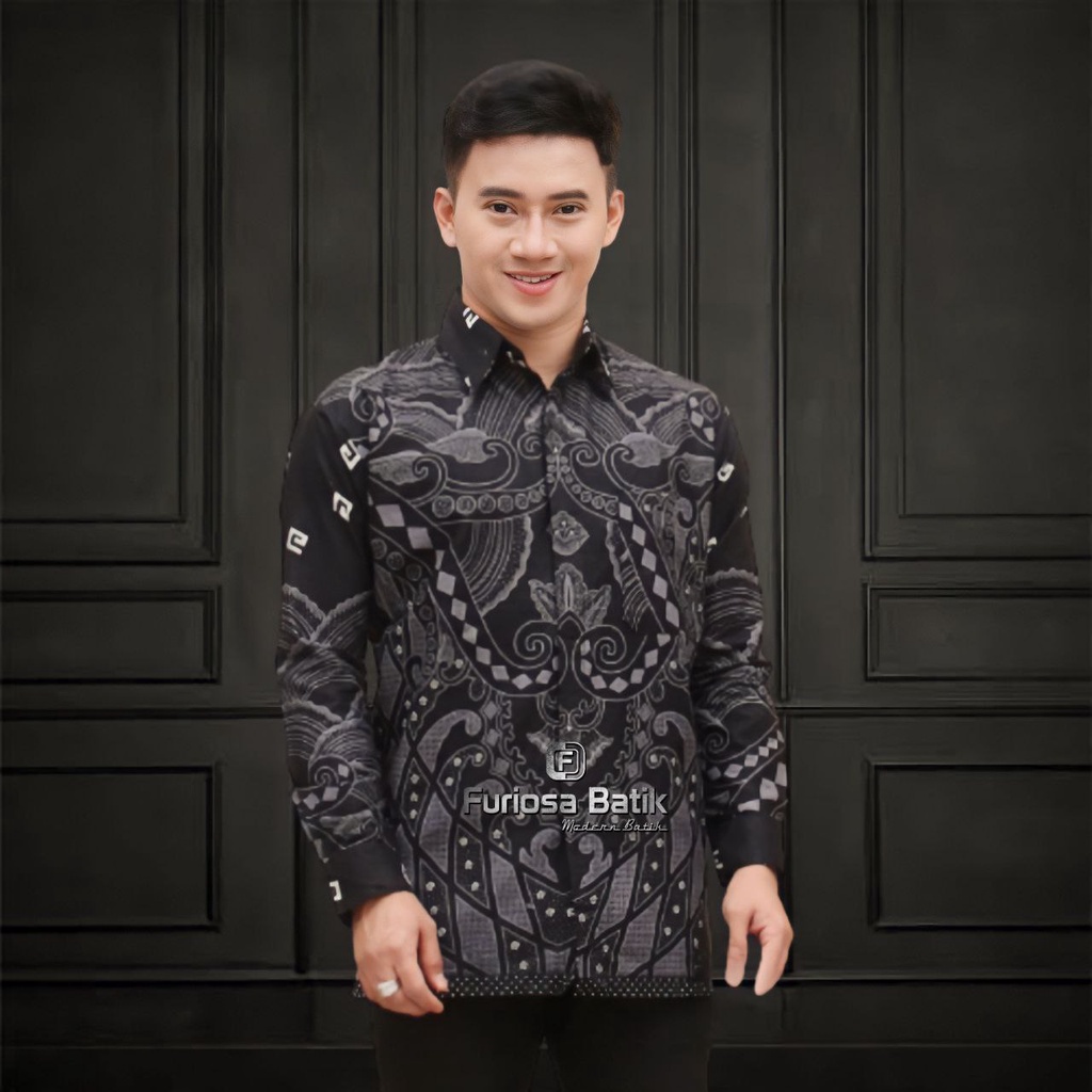 Furiosa Batik Motif Peksi Biru Baju Batik Pria Kemeja Batik Pria Lengan Panjang BN