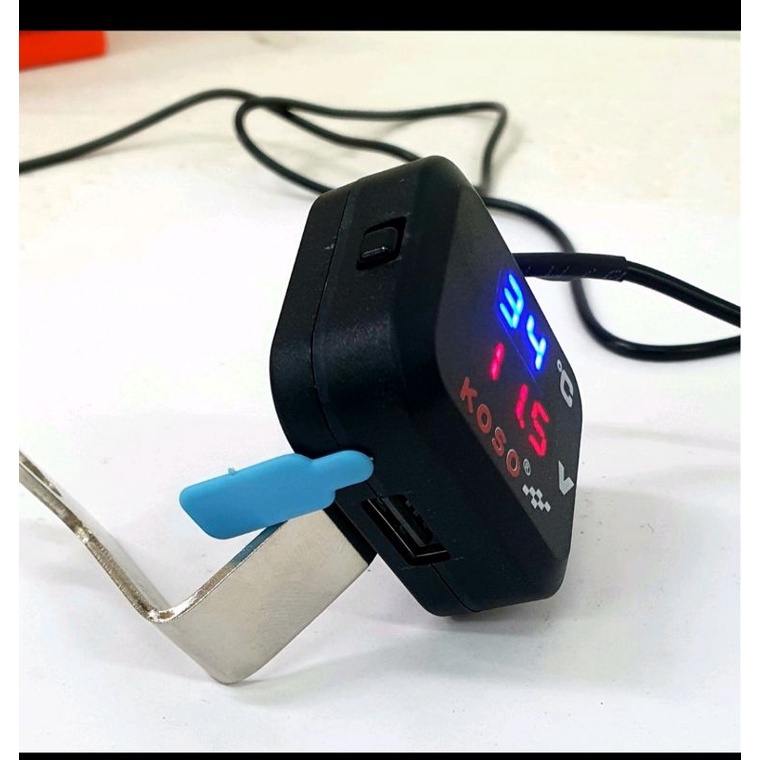 voltmeter koso 3 in 1 usb Pengukur Suhu Kamar Voltmeter Voltmeter USB Isi Ulang 3-in-1 Pengukur Tahan Air Sepeda Motor Universal