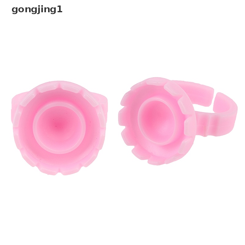 Ggg 100Pcs Cincin Ekstensi Bulu Mata Sekali Pakai Lem Lash Fan Cup Finger Holder Fans ID