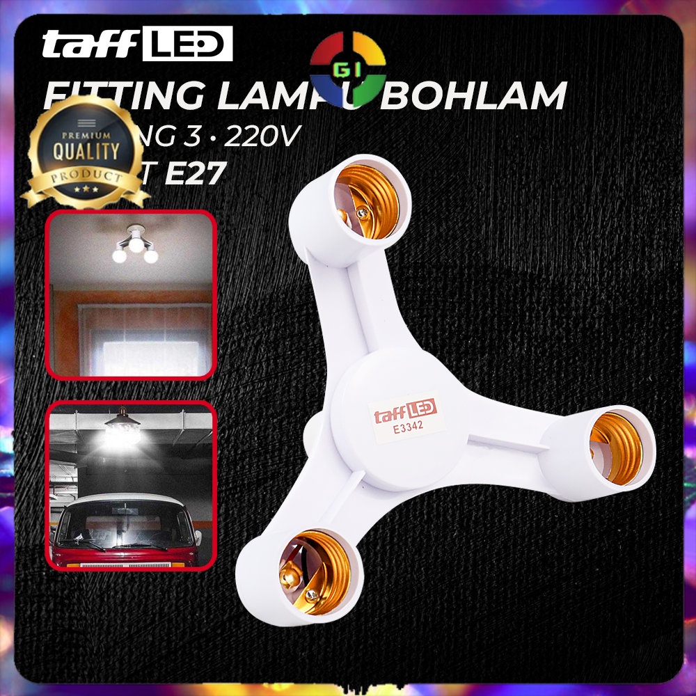 Fitting Lampu Bohlam Studio LED Minimalis Cabang 3 E27 220V White