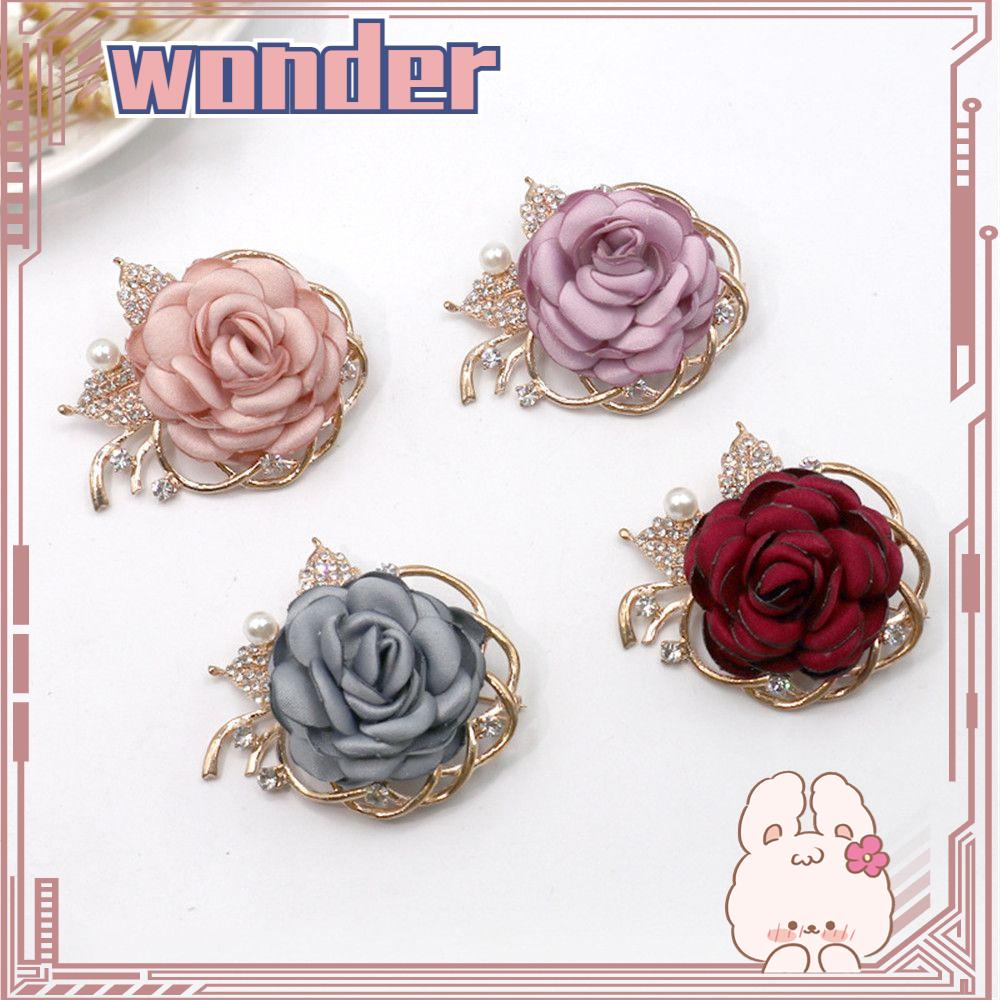 Wonder Bros Pin Pesta Wanita Pria Aksesoris Fashion Pesona Hadiah Enamel Bunga Pernikahan Boutonniere